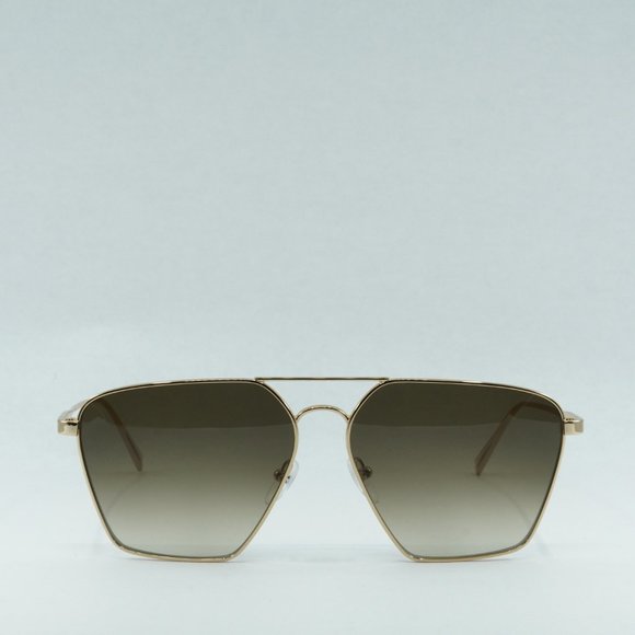 💯 NEW MCM130S 739 SHINY GOLD KHAKI SUNGLASSES - Picture 3 of 14